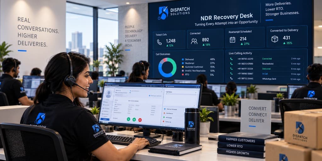 Dispatch Solutions NDR recovery desk with live calling, reattempts, and delivery conversion